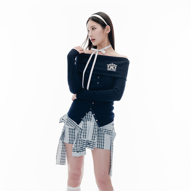 하이스쿨디스코 여성용 셔츠 레이어드 스커트