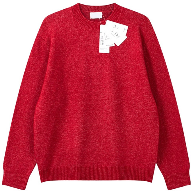 머시따 남성용 에어 보카시 투톤 라운드 니트