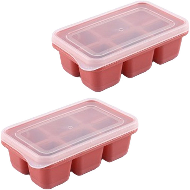 안이네 잘떨어지는 실리콘 얼음틀, 핑크, 2개