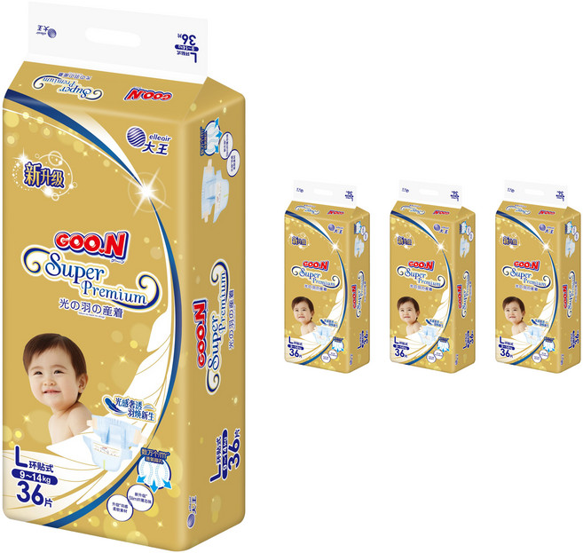 군 프리미엄 밴드형 기저귀 남여공용, 대형(L), 144매