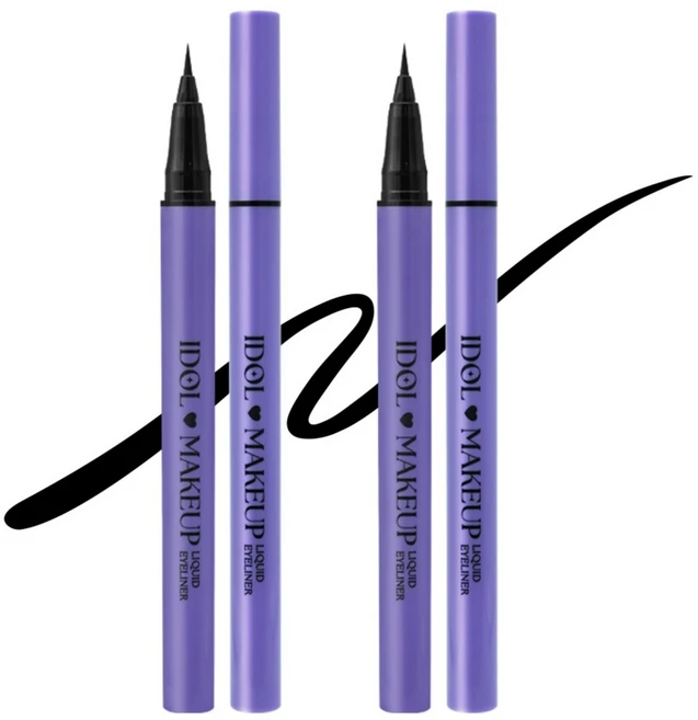 피비에스코리아 아이돌메이크업 리퀴드 아이라이너 0.8ml, 01블랙, 2개 - 쿠팡