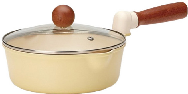 비자트 인덕션 스피드 편수냄비, 1개, 엘로우, 20cm