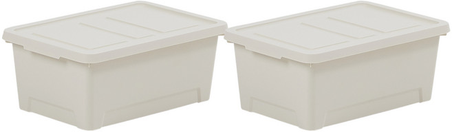 룸앤홈 국내 제조 마일드 수납 박스, 아이보리, 2개