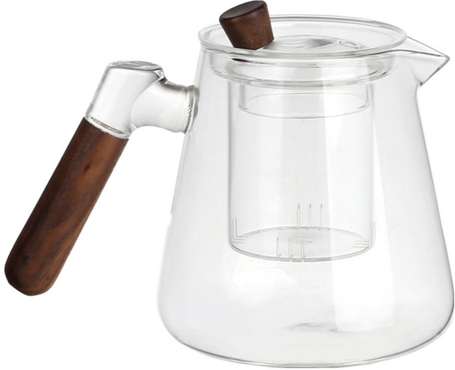 플라라 우드노브 티팟, 1개, 700ml, 투명