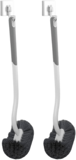 화장실 변기 청소솔 + 무타공 걸이 세트, 혼합색상, 2세트