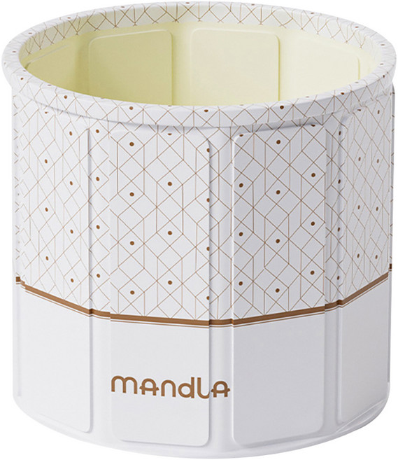 mAndLA 漫多拉 折疊收納免安裝泡澡桶 70 x 65cm 咖啡菱形 2kg 100L