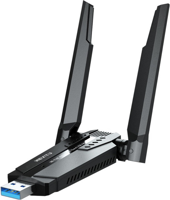 넥스트유 래이판 WiFi6E 트라이밴드 듀얼 외장안테나 무선랜카드, 1개