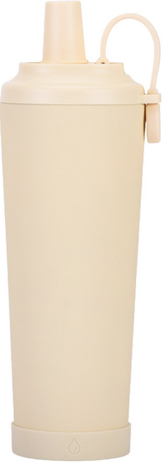 艾特叔叔 陶瓷易潔層 磁吸雙飲吸管杯, 830ml, 1個, 奶油色