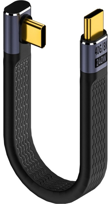 컴스 USB 4.0 Type C 40Gbps 케이블 꺾임 M / M, 1개, 14cm