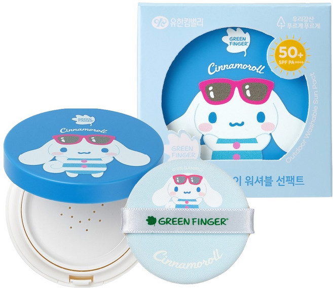 그린핑거 유아용 시나모롤 저자극 야외놀이 워셔블 선팩트 SPF50+ PA++++, 15g, 1개