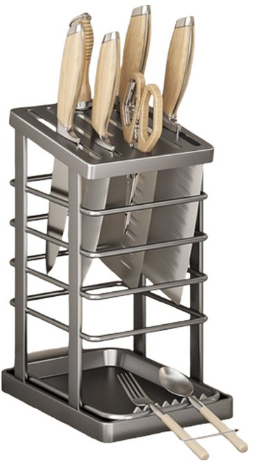 레디엘로 스틸 물빠짐 칼꽂이, 실버, 1개