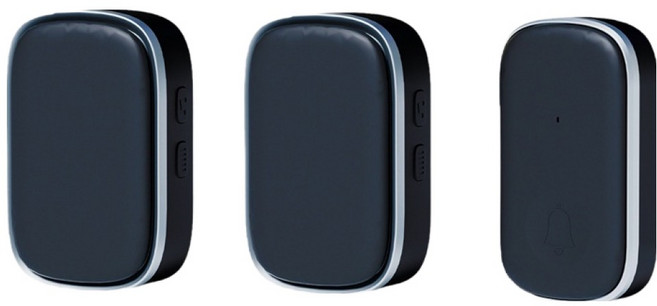 니치유 무선 초인종 수신기 2p + 송신기 세트 블랙 + 실버, 1세트