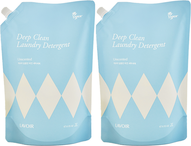 [비건라이프] 라브아 딥클린 비건 세탁세제 리필, 2L, 2개