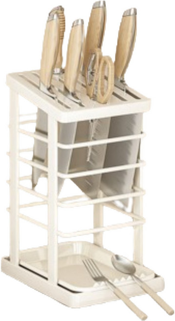 레디엘로 스틸 물빠짐 칼꽂이, 화이트, 1개