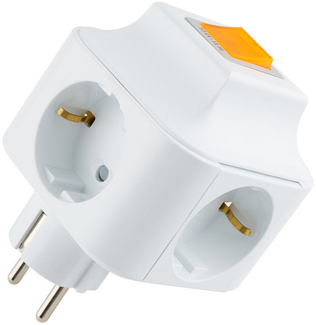 보에담 통합스위치 멀티탭 4구, 78mm, 화이트, 1개