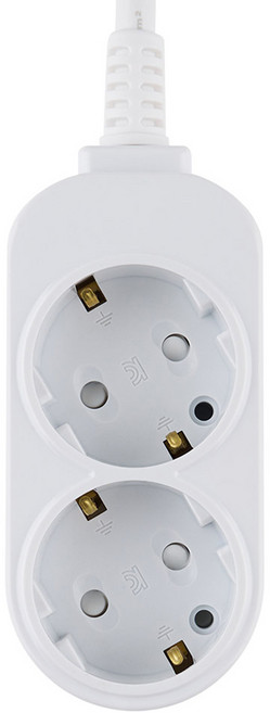 보에담 접지 멀티탭 10A 2구, 화이트, 1개, 3m