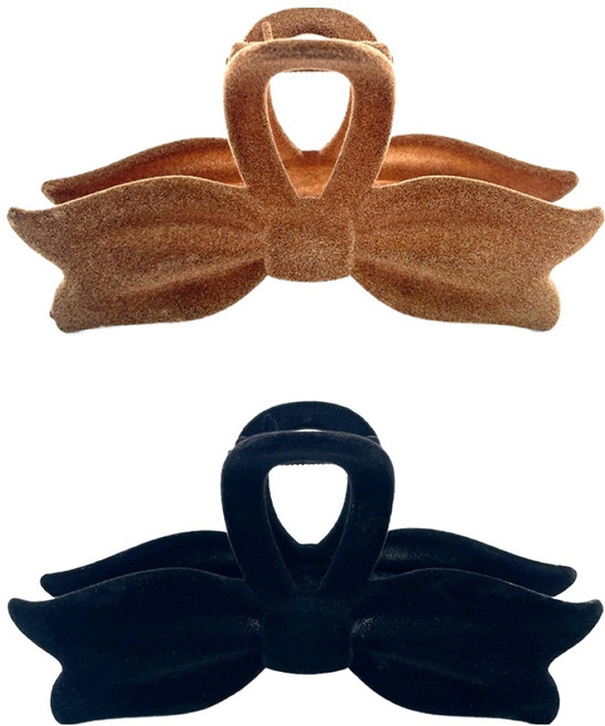 스타일플래닛 청순st 심플 벨벳 헤어집게핀 2종 세트