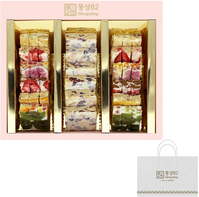 Mengxiang82 夢想 Q彈QQ系列A禮盒組 + 提袋, 1套, 鳳梨 2入 + 無花果 2入 + 芒果 2入 + 草莓 2入 + 奇異果 2入 + 草莓布朗 2入 + 經典 6入 + 提袋