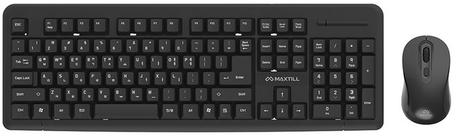 맥스틸 무소음 무선 키보드 마우스 세트, 일반형, 블랙, GM-MK700