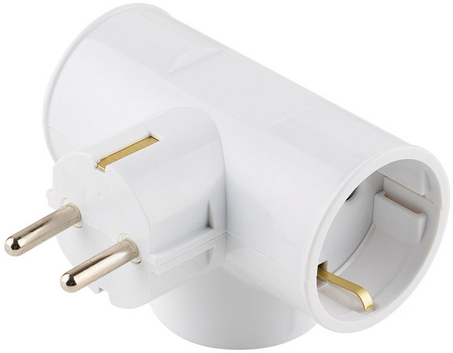 보에담 T자형 멀티탭 3구, 87mm, 화이트, 1개