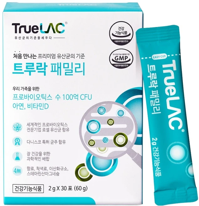 트루락 패밀리 유산균 30p, 60g, 1개 - 쿠팡
