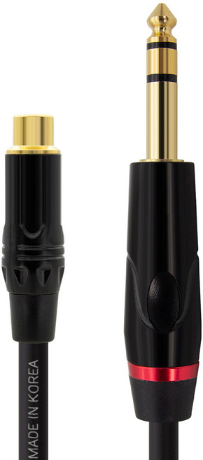 soltop RCA 母頭轉 5.5mm TRS 立體聲 AUX 公頭訂製線材 SOLTOP-2000, 1個, 1m