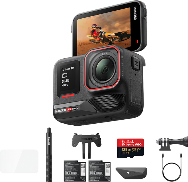 인스타360 Ace Pro 2 스타트 액션캠 세트, 블랙