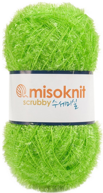 미소털실 펄 수세미실 80g, 04론그린, 1개