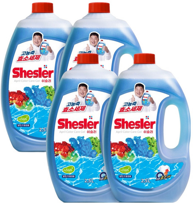 쉬슬러 액체세제 에이프릴 본품, 2.5L, 4개
