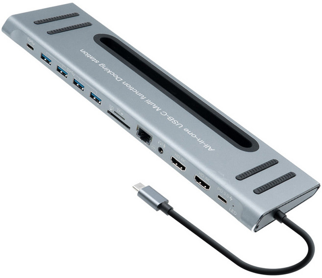 Coms USB Type C 多功能擴充轉換集線器 12合1 FW575, 單一顏色, 1個
