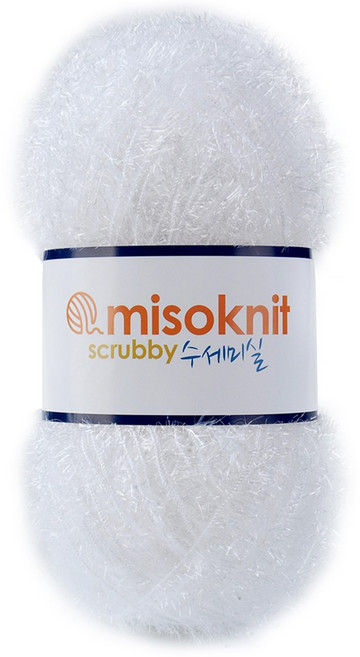 미소털실 펄 수세미실 80g, 10화이트, 1개