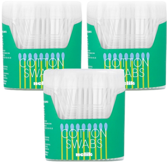 넬릭 멸균 양면 듀얼 종이 면봉, 3개, 200개입