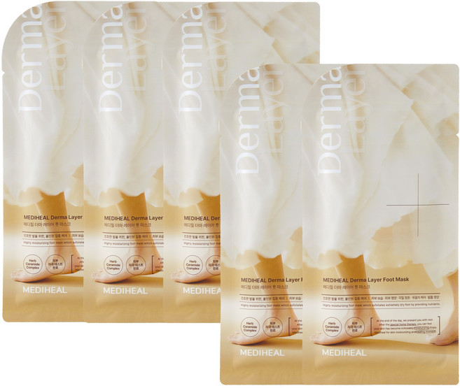 메디힐 더마 레이어 풋 마스크, 5개, 18ml, 1개입