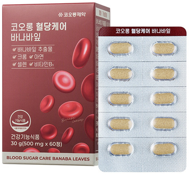 코오롱제약 코오롱 혈당케어 바나바잎 영양제 30g, 1개, 60정