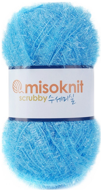 미소털실 펄 수세미실 80g, 18스카이블루, 1개