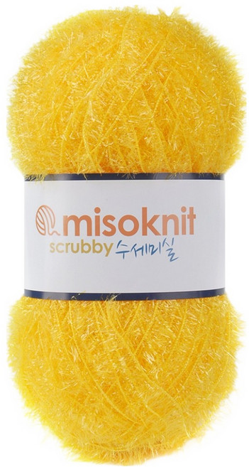 미소털실 펄 수세미실 80g, 11옐로우, 1개