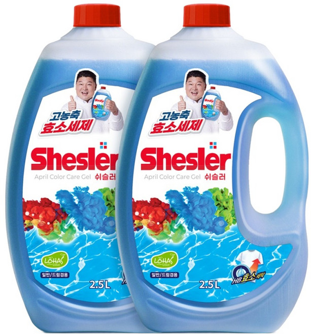 쉬슬러 액체세제 에이프릴 본품, 2.5L, 2개