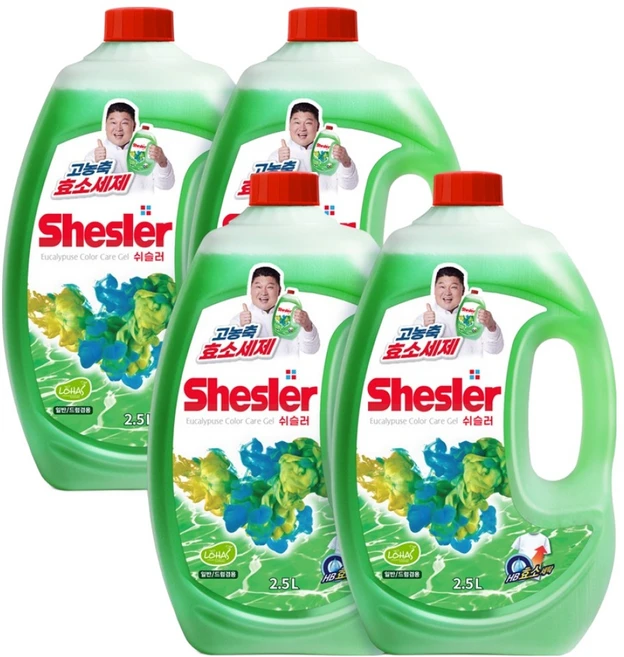 쉬슬러 액체세제 유칼립투스 본품, 2.5L, 4개 - 쿠팡
