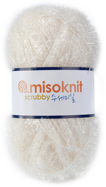 미소털실 펄 수세미실 80g, 44아이보리, 1개