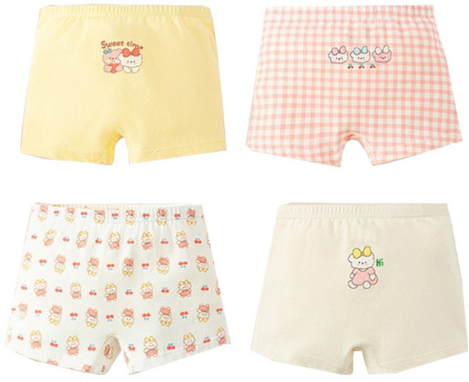 여아용 스위트타임 사각팬티 4종 세트