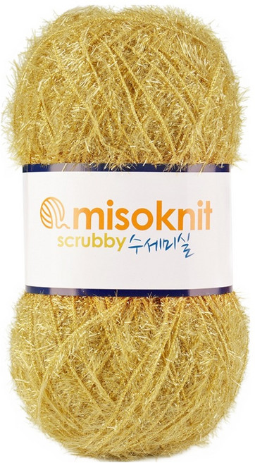 미소털실 펄 수세미실 80g, 19골드, 1개