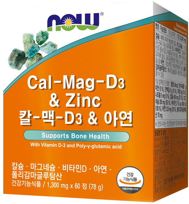 나우푸드 칼-맥-D3 & 아연 영양제 78g, 60정, 1개