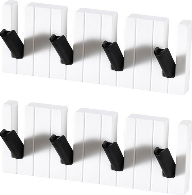 오마땅 피아노 접이식 벽걸이 후크, 기본컬러, 2개