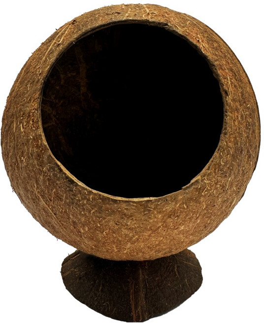 펫츠핸들러 실론 코코넛 쉘 스탠딩 소동물 은신처 하우스, 1개, 혼합색상