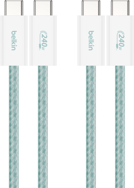 벨킨 C타입-C타입 USB 부스트차지 브레이디드 240W 고속 충전 케이블 CAB019, 그린(CAB019qc05GR2PK), 1개, 1.5m