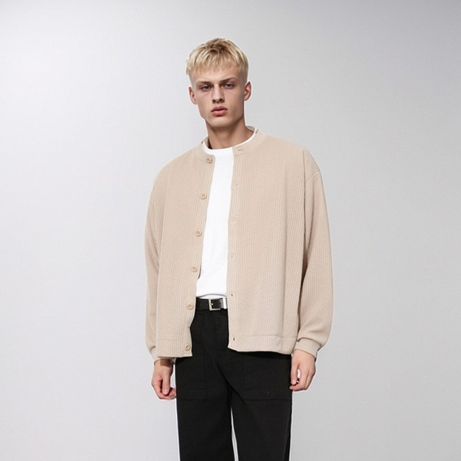 해리슨 남성용 오버핏 클래식 U넥 코듀로이 가디건 HA-1001 MMO1001