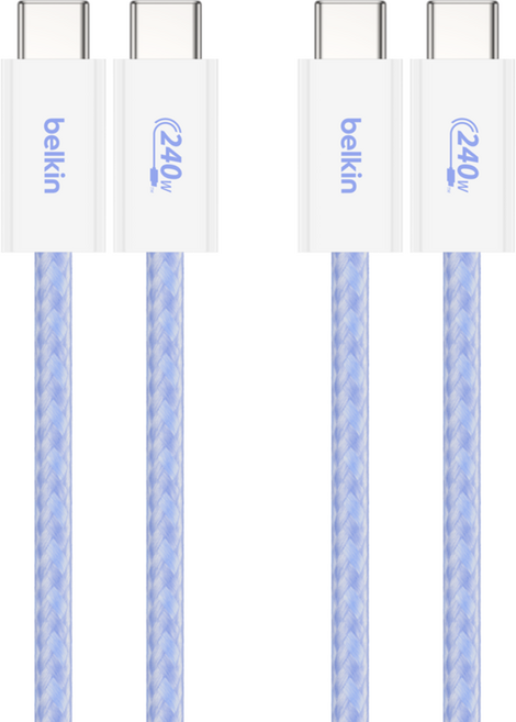 벨킨 C타입-C타입 USB 부스트차지 브레이디드 240W 고속 충전 케이블 CAB019, 블루(CAB019qc05BL2PK), 1개, 1.5m