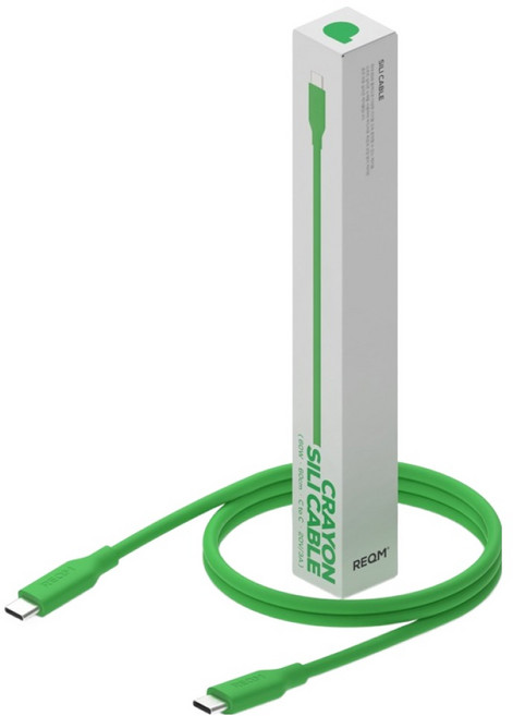 리큐엠 C타입-C타입 크레용 숏 고속충전 데이터 전송 케이블 60W, NEON GREEN, 1개, 30cm