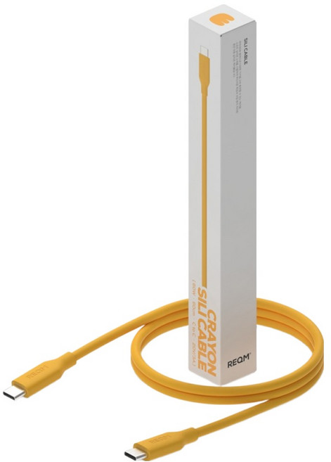 리큐엠 C타입-C타입 크레용 데이터 전송 고속 충전 숏 케이블 60W, BUTTER, 1개, 60cm