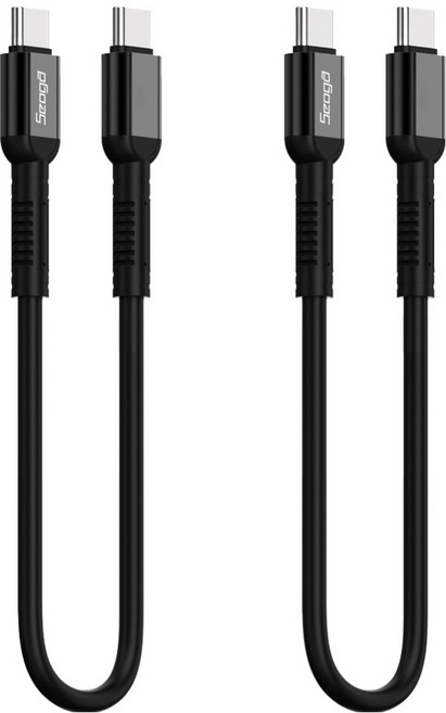 서가 메탈 고강도 초고속 충전 케이블 C to C PD 60W, 30cm, 블랙, 2개